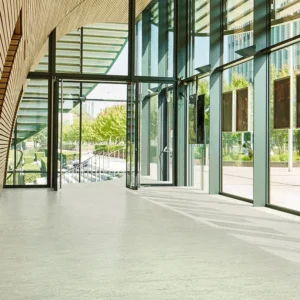 Acoustic linoleum flooring