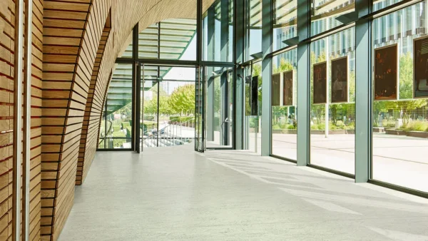 Acoustic linoleum flooring